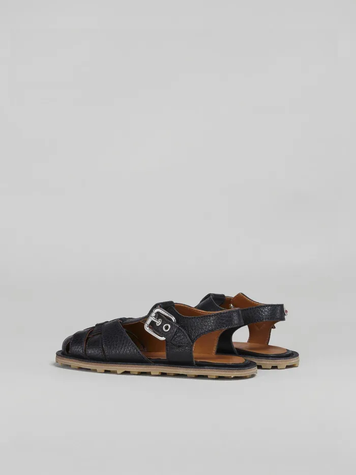 Marni Grained Calf Fisherman039s Sandal Black Womens Sandals and Wedges Marni Grained Calf Fisherman039s Sandal Black Womens Sandals and Wedges