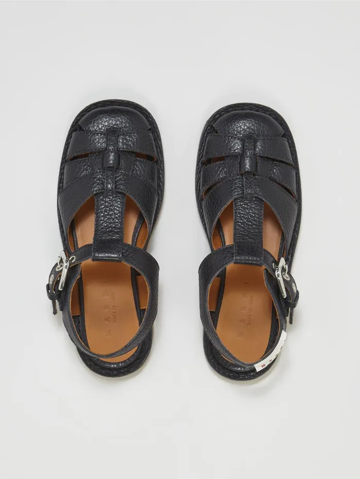 Marni Grained Calf Fisherman039s Sandal Black Womens Sandals and Wedges Marni Grained Calf Fisherman039s Sandal Black Womens Sandals and Wedges