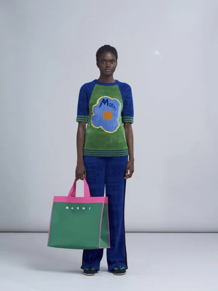 Marni Green And Fuchsia Jacquard Shopping Bag Garden Green Womens Shopping Bags Marni Green And Fuchsia Jacquard Shopping Bag Garden Green Womens Shopping Bags