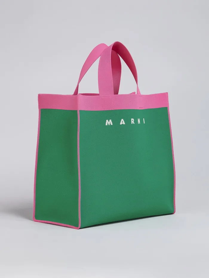 Marni Green And Fuchsia Jacquard Shopping Bag Garden Green Womens Shopping Bags Marni Green And Fuchsia Jacquard Shopping Bag Garden Green Womens Shopping Bags
