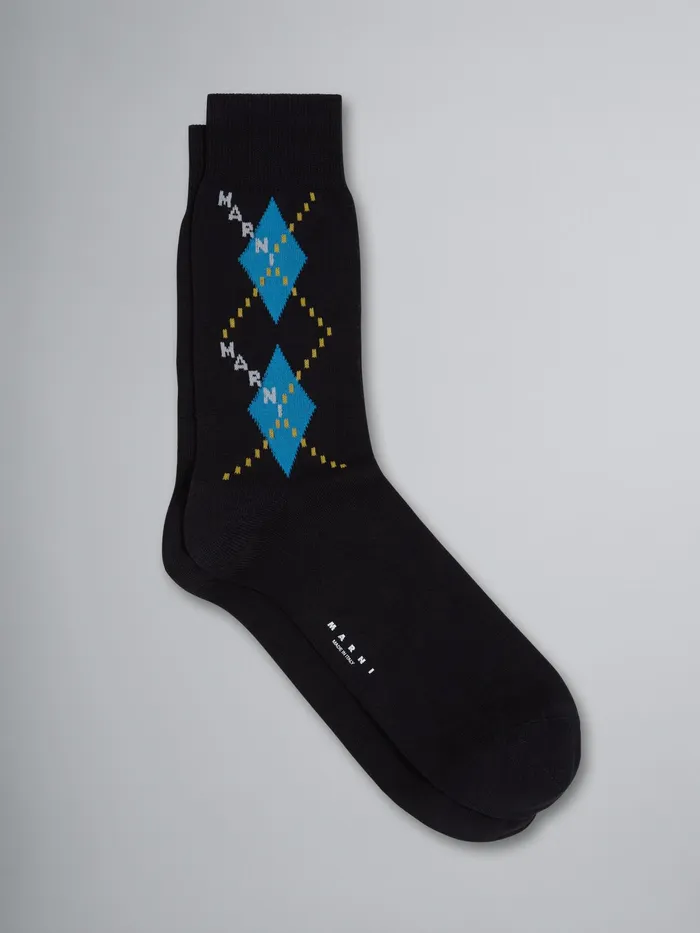 Marni Grey Lisle Cotton And Nylon Sock Dark Grey Mens Socks