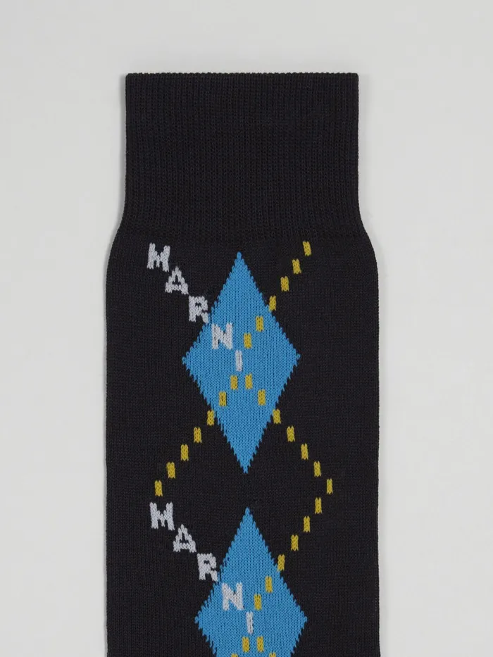 Marni Grey Lisle Cotton And Nylon Sock Dark Grey Mens Socks Marni Grey Lisle Cotton And Nylon Sock Dark Grey Mens Socks