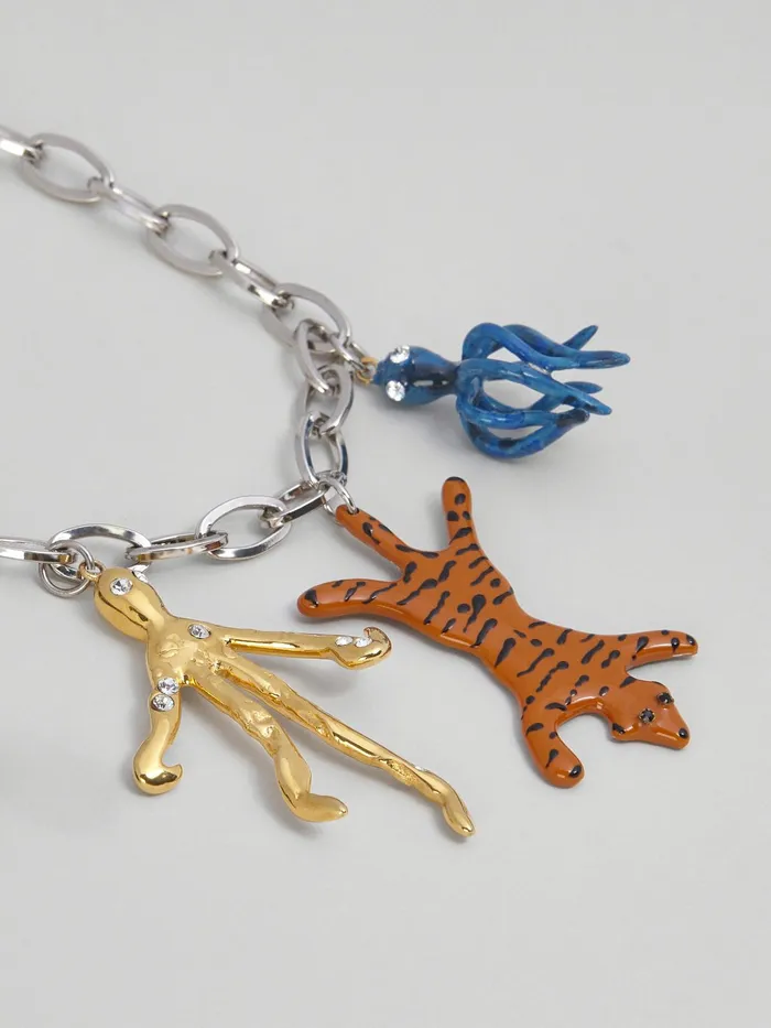 Marni Metal Cand Enamel Jungle Necklace Multicolor Womens Necklaces Marni Metal Cand Enamel Jungle Necklace Multicolor Womens Necklaces
