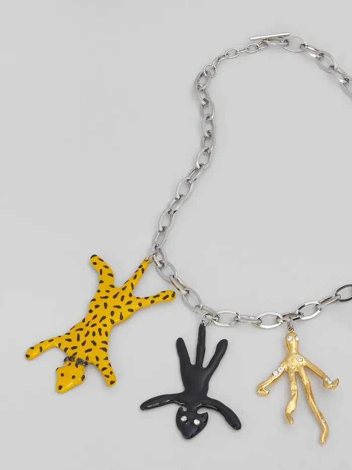 Marni Metal Cand Enamel Jungle Necklace Multicolor Womens Necklaces Marni Metal Cand Enamel Jungle Necklace Multicolor Womens Necklaces
