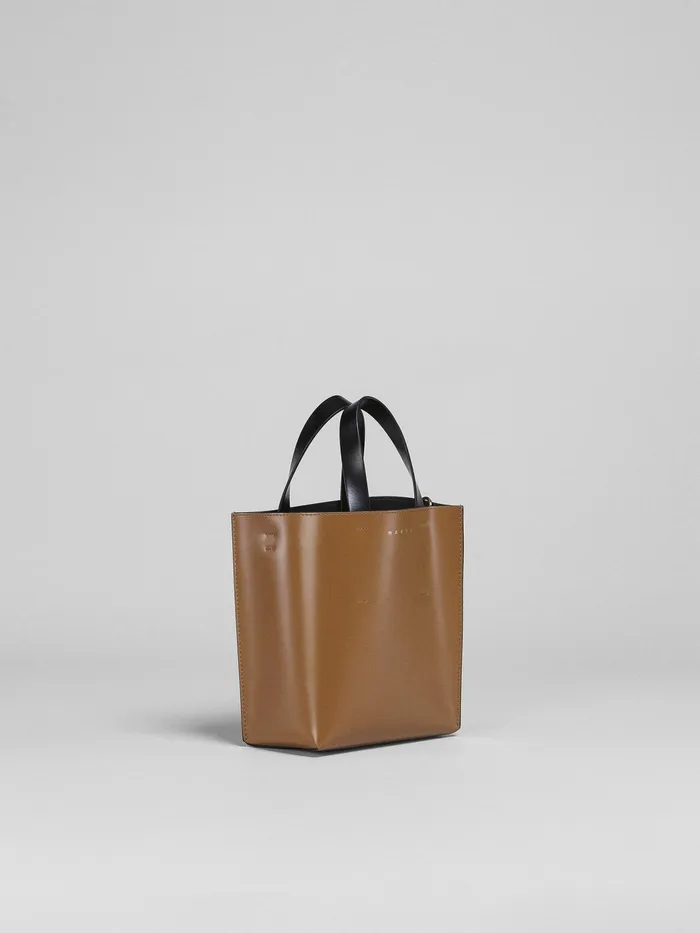 Marni Museo Mini Bag In Brown And Black Leather Pompeii Womens Shopping Bags Marni Museo Mini Bag In Brown And Black Leather Pompeii Womens Shopping Bags