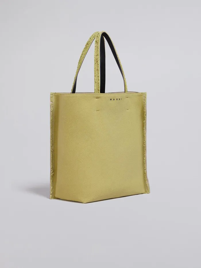 Marni Museo Soft Large Bag In Green Leather And Canvas Lime Mens Shoulder Bags Marni Museo Soft Large Bag In Green Leather And Canvas Lime Mens Shoulder Bags