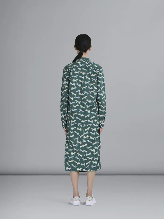 Marni Naif Tiger Print Poplin Pencil Skirt Jade Womens Skirts Marni Naif Tiger Print Poplin Pencil Skirt Jade Womens Skirts
