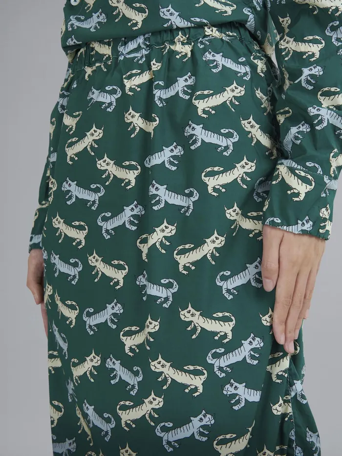 Marni Naif Tiger Print Poplin Pencil Skirt Jade Womens Skirts Marni Naif Tiger Print Poplin Pencil Skirt Jade Womens Skirts