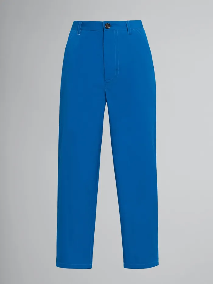 Marni Poplin Cropped Pants Blue Womens Pants