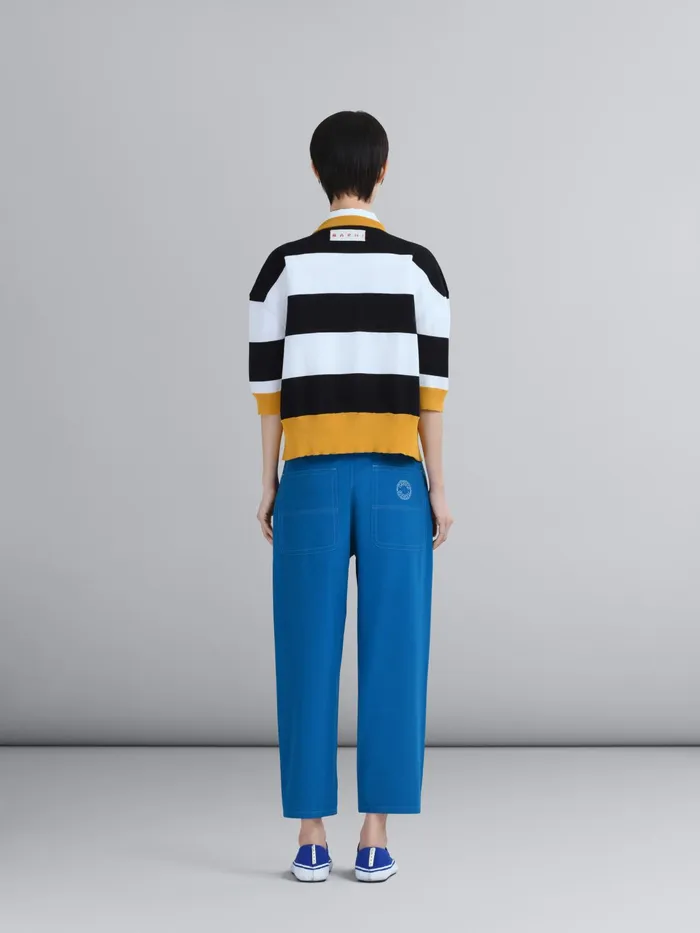 Marni Poplin Cropped Pants Blue Womens Pants Marni Poplin Cropped Pants Blue Womens Pants
