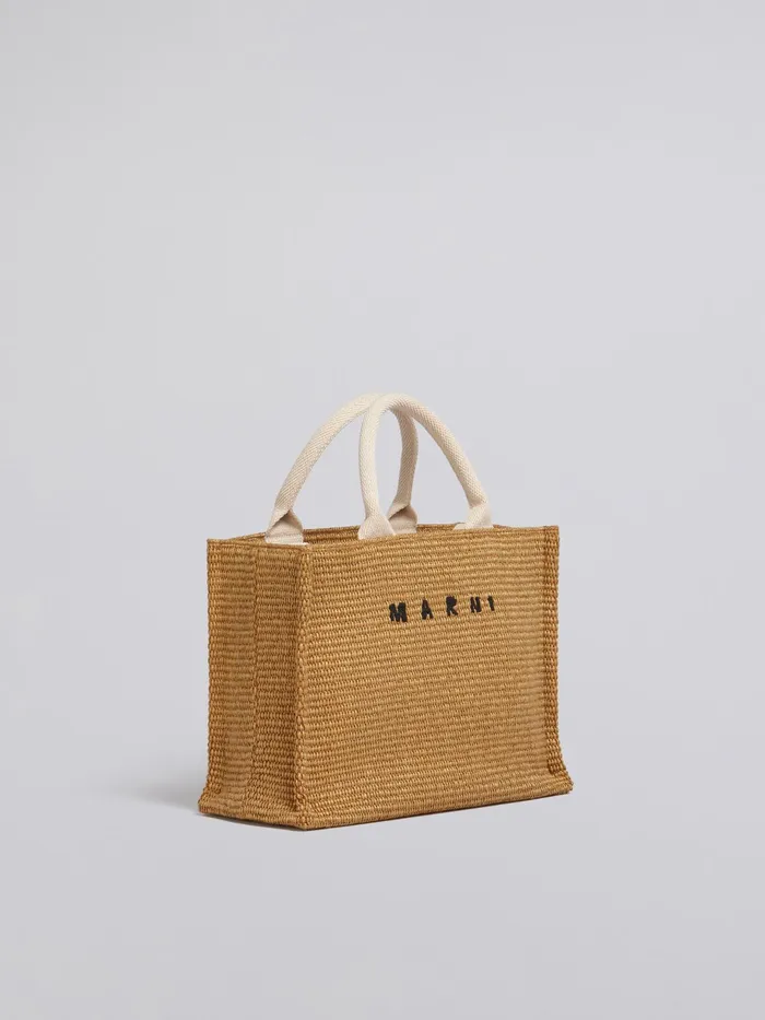 Marni Small Brown Raffia Tote Bag Raw Sienna Womens Shopping Bags Marni Small Brown Raffia Tote Bag Raw Sienna Womens Shopping Bags