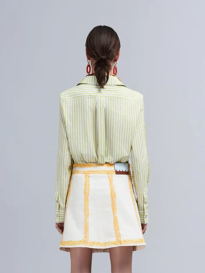 Marni Small Rhombus Print Poplin Shirt Lemonade Womens Tops and Shirts Marni Small Rhombus Print Poplin Shirt Lemonade Womens Tops and Shirts