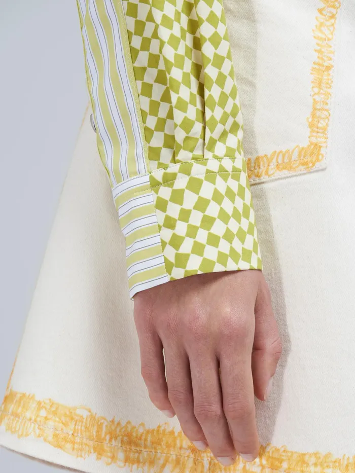Marni Small Rhombus Print Poplin Shirt Lemonade Womens Tops and Shirts Marni Small Rhombus Print Poplin Shirt Lemonade Womens Tops and Shirts