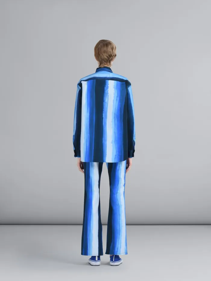 Marni Waterfall Stripe Print Cotton Drill Pants Royal Womens Pants Marni Waterfall Stripe Print Cotton Drill Pants Royal Womens Pants