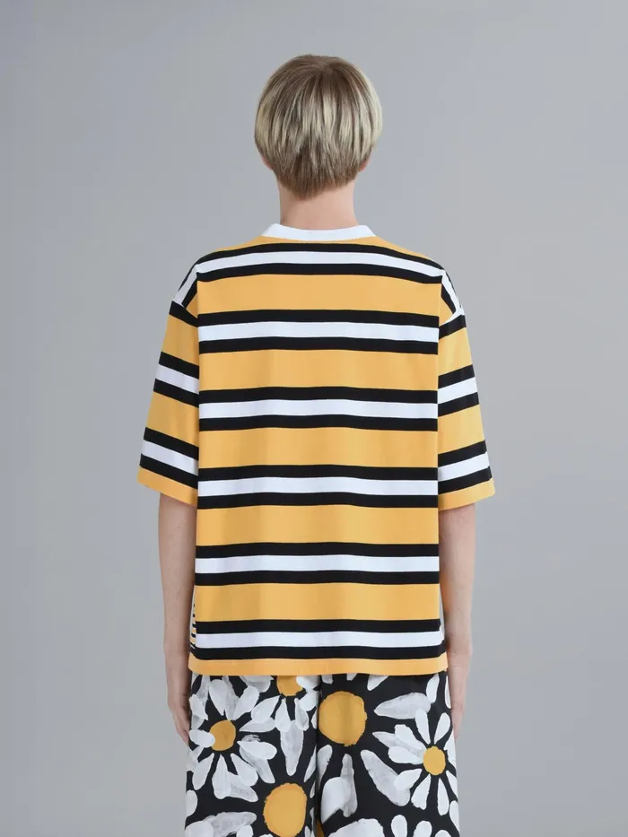 Marni Yellow Striped Cotton Jersey Crewneck Tshirt Gold Mens Sweatshirts and Tshirts Marni Yellow Striped Cotton Jersey Crewneck Tshirt Gold Mens Sweatshirts and Tshirts
