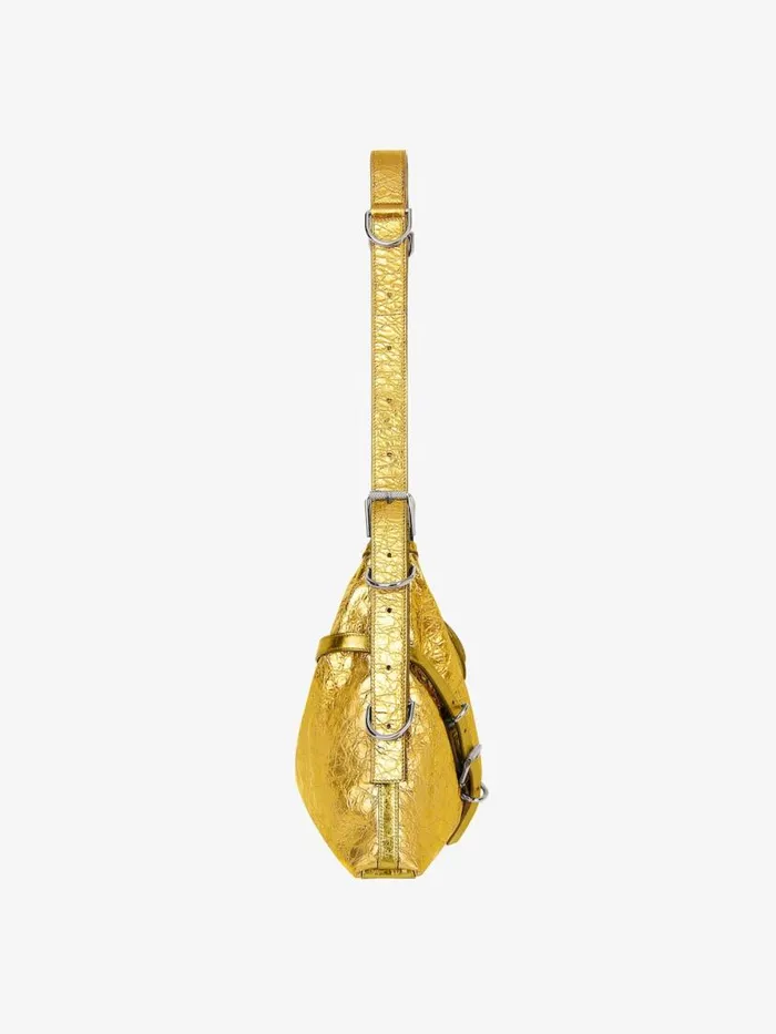 Medium Voyou Bag In Laminated Leather Golden Women Givenchy Shoulder Bags
