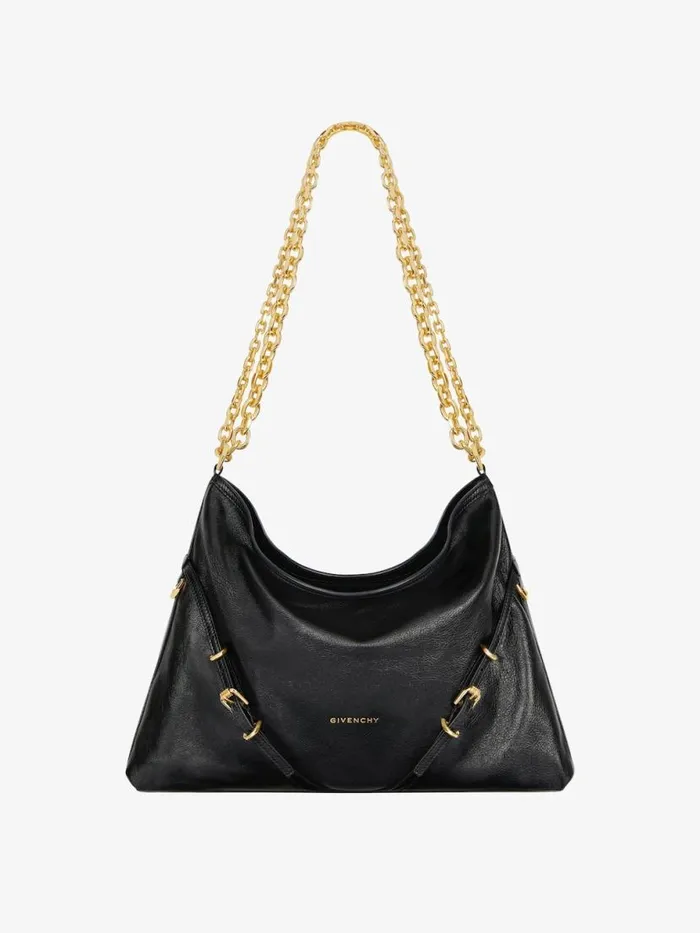 Medium Voyou Chain Bag In Leather Black Women Givenchy Shoulder Bags
