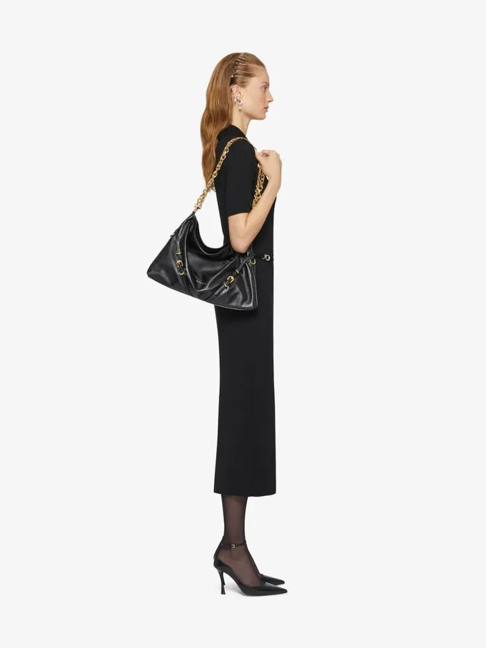 Medium Voyou Chain Bag In Leather Black Women Givenchy Shoulder Bags