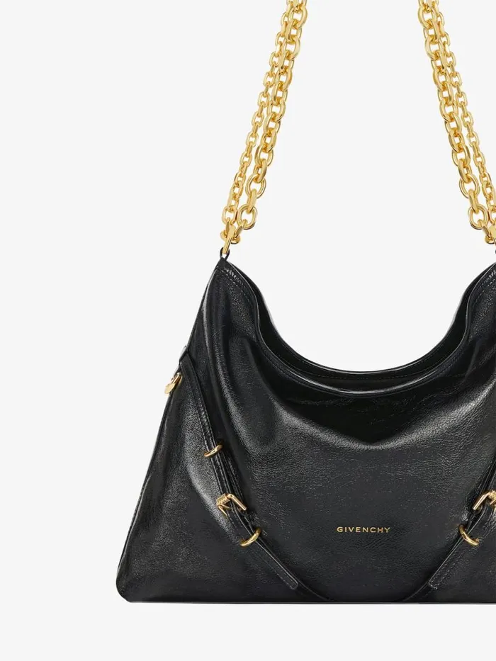 Medium Voyou Chain Bag In Leather Black Women Givenchy Shoulder Bags