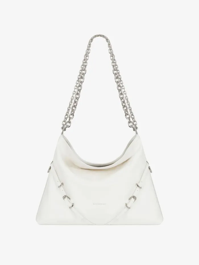 Medium Voyou Chain Bag In Leather Ivory Women Givenchy Shoulder Bags