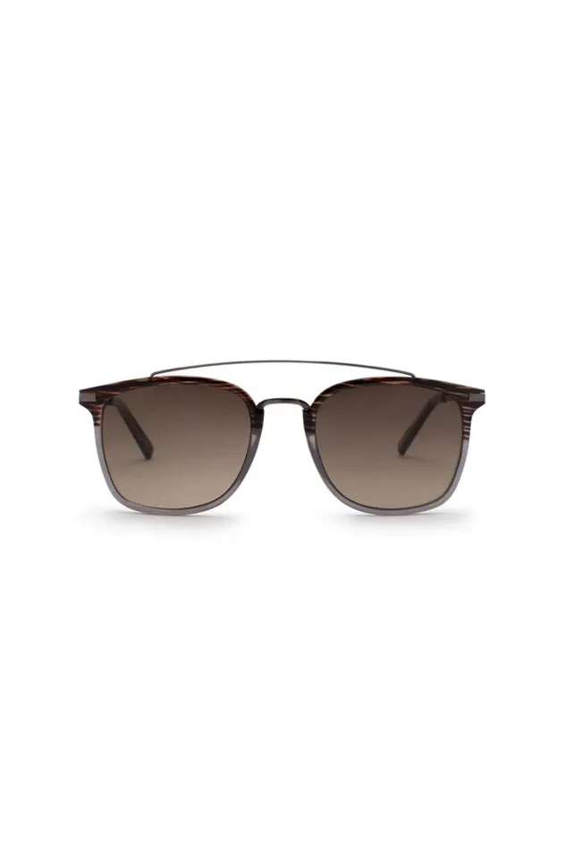 Men Classic Clubmaster Sunglasses Brown Buffalo David Bitton Sunglasses