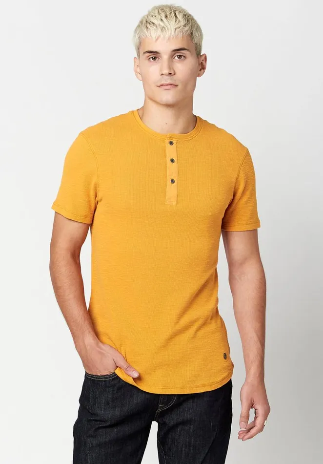 Men Cotton Kosory Henley TShirt Verde Buffalo David Bitton Tops and Tees