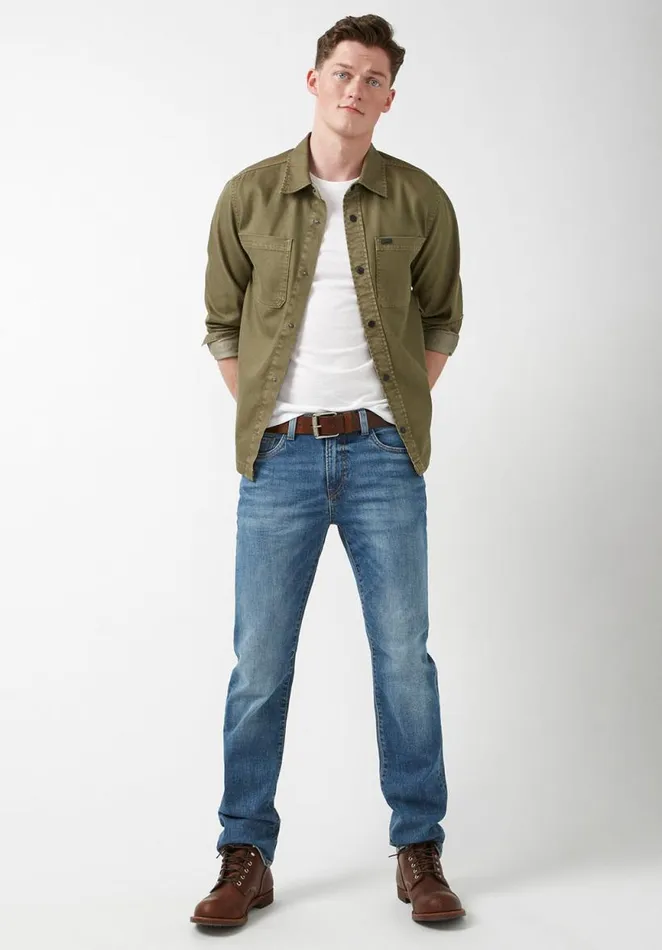 Men Josh Army Green Men039s Shirt Jacket Army Green Buffalo David Bitton Jackets