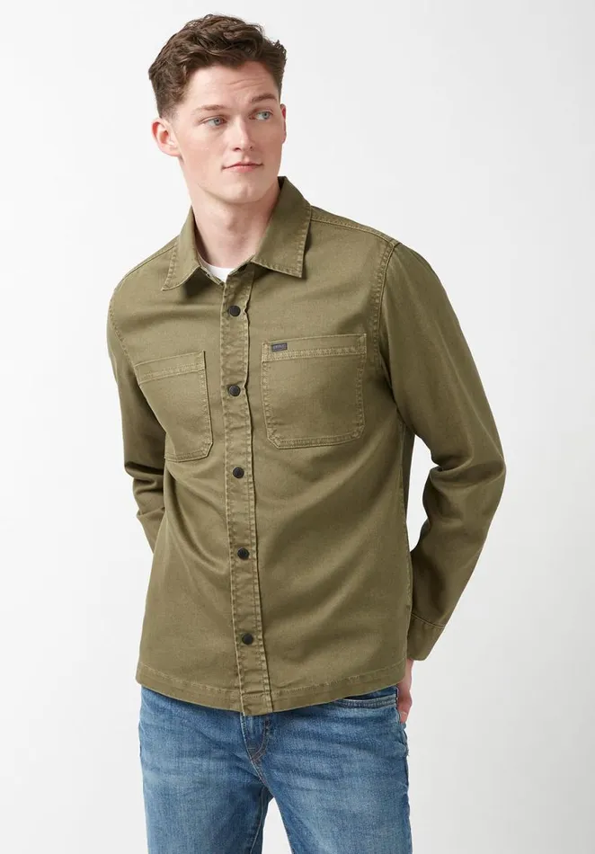 Men Josh Army Green Men039s Shirt Jacket Army Green Buffalo David Bitton Jackets