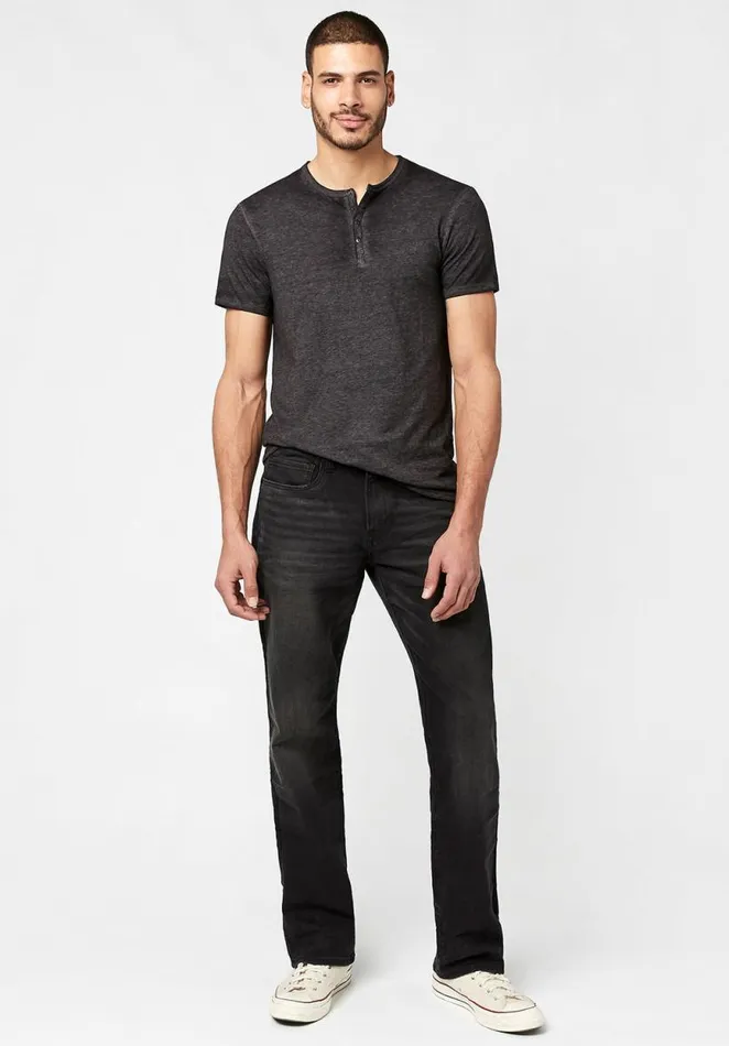 Men Kasum Buttoned Henley TShirt Cranberry Buffalo David Bitton Tops and Tees