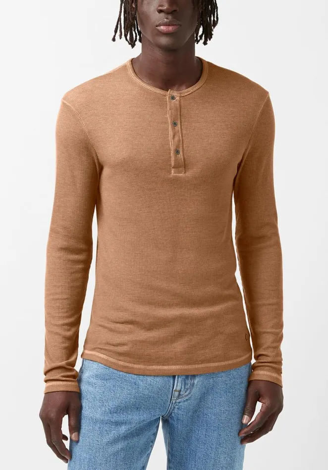 Men Kipat Brown LongSleeve Mens Top Thrush Buffalo David Bitton Tops and Tees