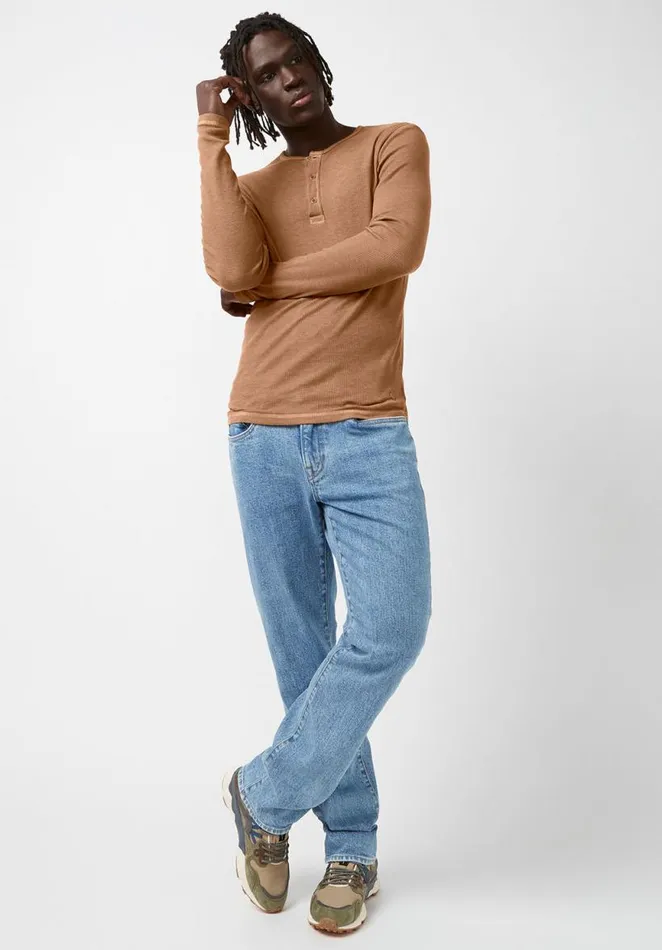 Men Kipat Brown LongSleeve Mens Top Thrush Buffalo David Bitton Tops and Tees