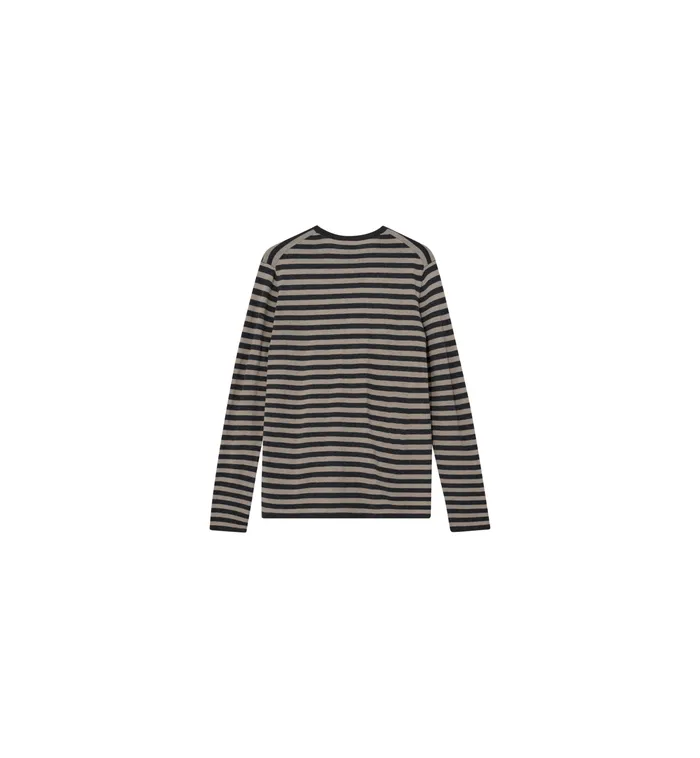 Men Knits MOS MOSH MMGAdam Soft Stripe Knit Charcoal Melange Stripe