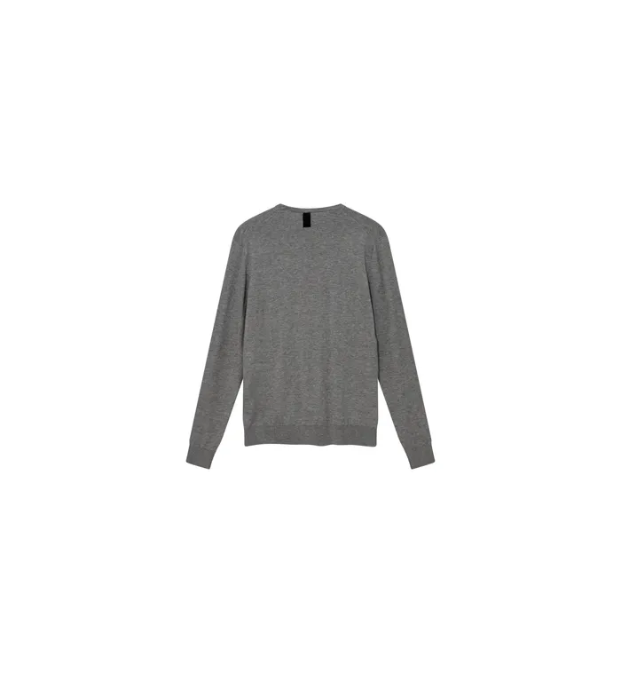 Men Knits MOS MOSH MMGAdam Supima ONeck Knit Grey Melange