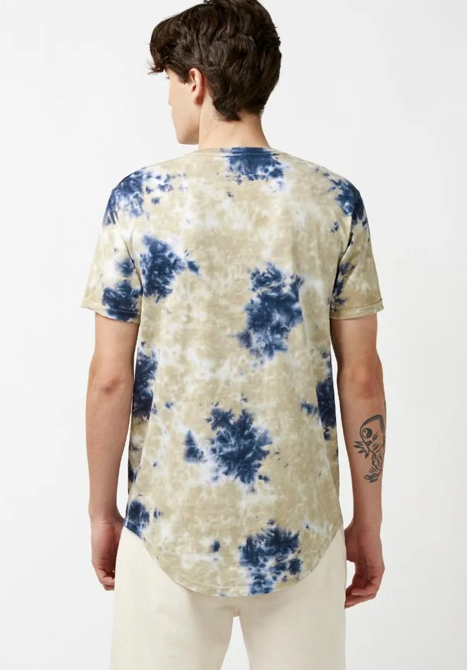 Men Kolis Tie Dye Black and White TShirt White Buffalo David Bitton Tops and Tees