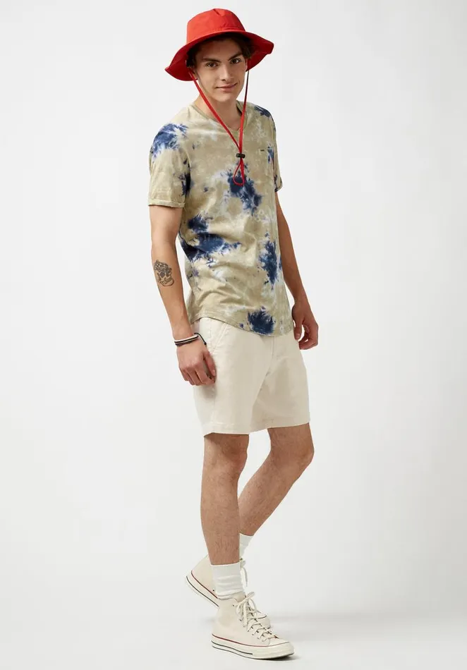Men Kolis Tie Dye Black and White TShirt White Buffalo David Bitton Tops and Tees