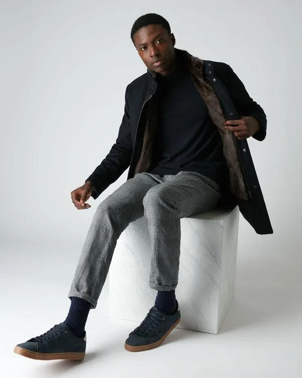 Men Men039s Fur Lined CoatIn Navy Blue Navy Blue NPeal Coats and Jackets