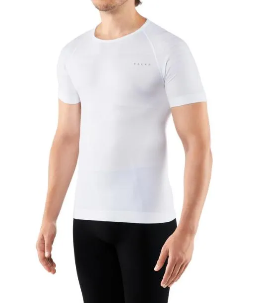 Men Men TShirt Warm White FALKE Short Sleeve Shirts