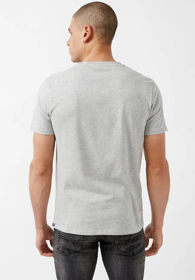 Men Newson Heather Grey Buttoned TShirt Light Heather Grey Buffalo David Bitton Tops and Tees