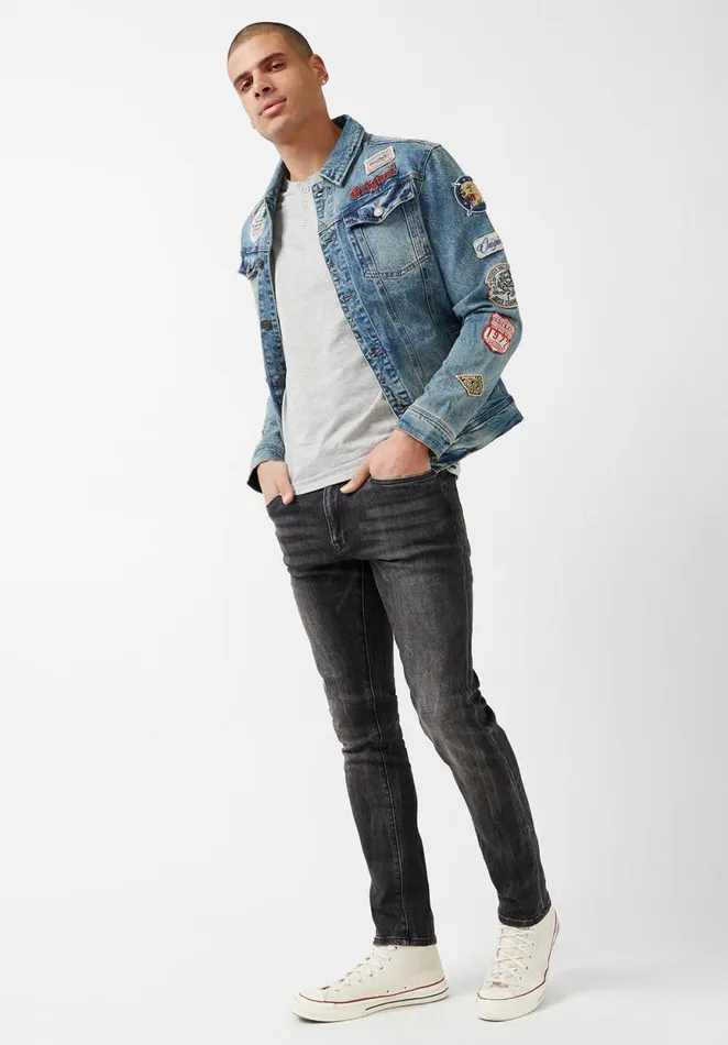 Men Newson Heather Grey Buttoned TShirt Light Heather Grey Buffalo David Bitton Tops and Tees