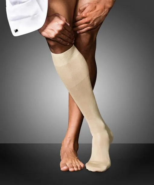 Men No 9 Pure Fil Dcosse Men Kneehigh Socks Sand FALKE Knee High Socks