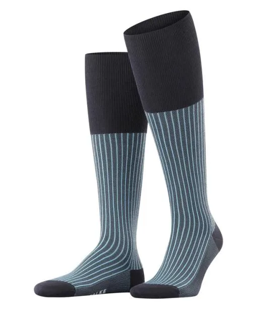 Men Oxford Stripe Men Kneehigh Socks Dark Navy FALKE Knee High Socks