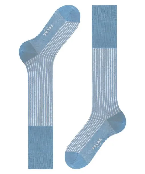 Men Oxford Stripe Men Kneehigh Socks Linen FALKE Knee High Socks