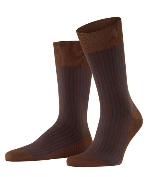 Men Oxford Stripe Men Socks Chestnut FALKE Socks