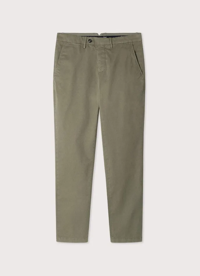 Men Pants Faonnable Regular Fit Stretch Chinos Khaki Green