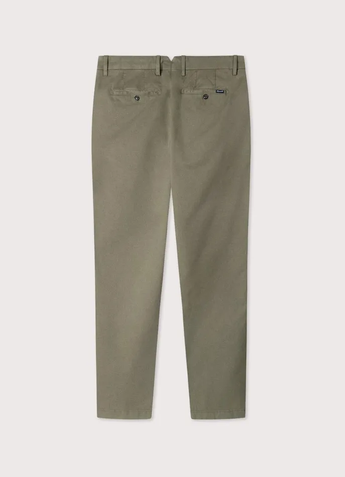 Men Pants Faonnable Regular Fit Stretch Chinos Khaki Green