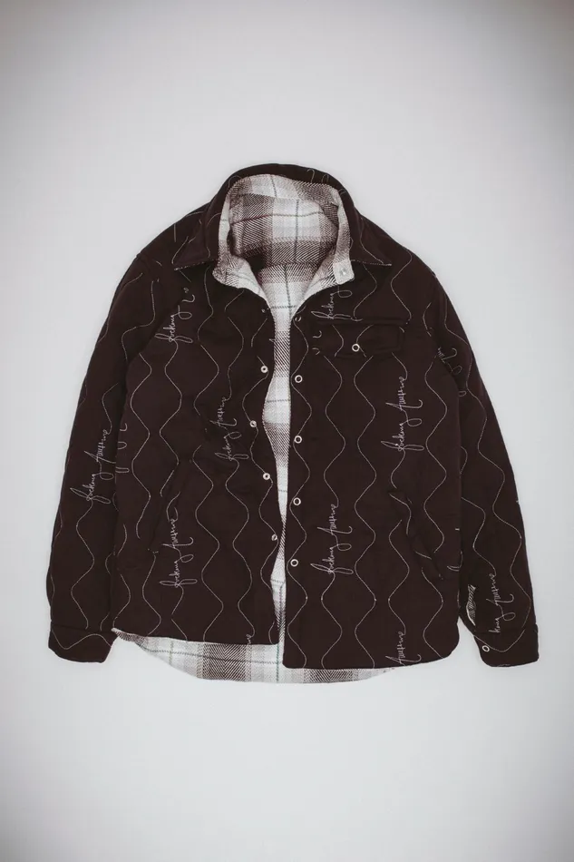Men Quilted Reversible Shadow Plaid Overshirt Fucking Awesome Shirts