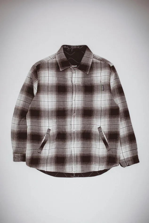 Men Quilted Reversible Shadow Plaid Overshirt Fucking Awesome Shirts Men Quilted Reversible Shadow Plaid Overshirt Fucking Awesome Shirts
