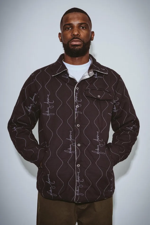 Men Quilted Reversible Shadow Plaid Overshirt Fucking Awesome Shirts Men Quilted Reversible Shadow Plaid Overshirt Fucking Awesome Shirts