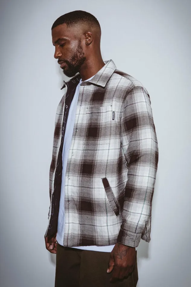Men Quilted Reversible Shadow Plaid Overshirt Fucking Awesome Shirts Men Quilted Reversible Shadow Plaid Overshirt Fucking Awesome Shirts