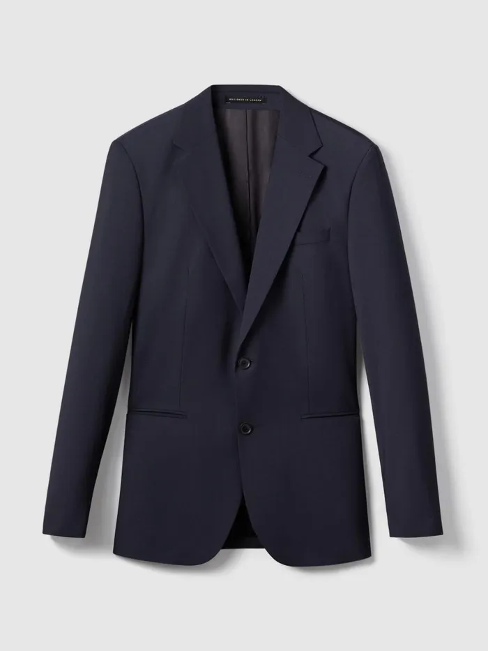 Men Reiss Blazers Hope Modern Fit Wool Blend Single Breasted Blazer Navy